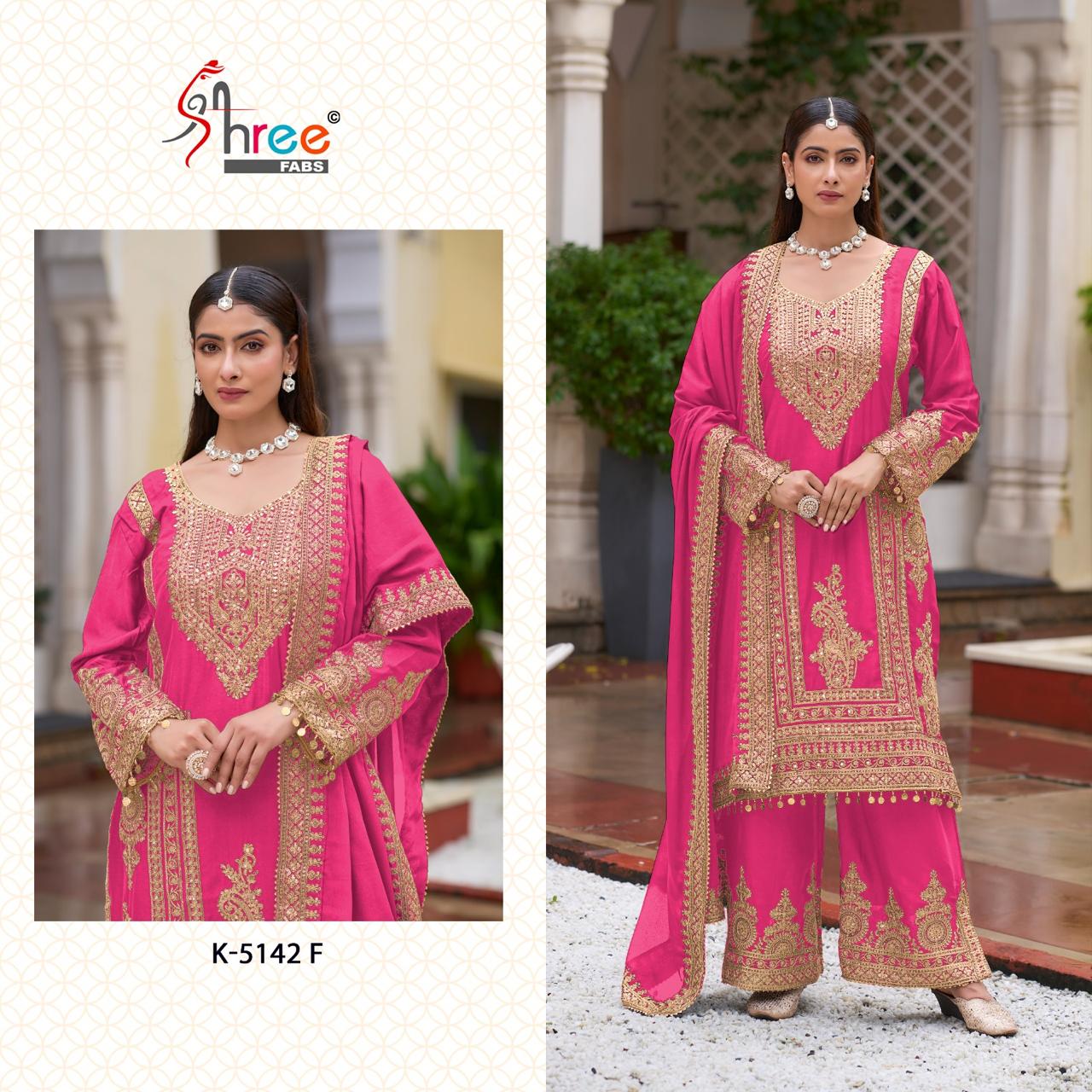 K 5142 By Shree Fabs Chinon Pakistani Salwar Suits Suppliers In India